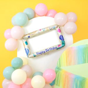 Фолиов балон рамка за снимка с надпис Happy birthday