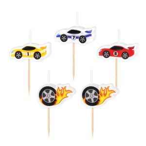 Парти свещички Racing car - 5 броя