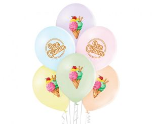 Балони с Ice cream / Сладолед - 6 броя , микс цветове