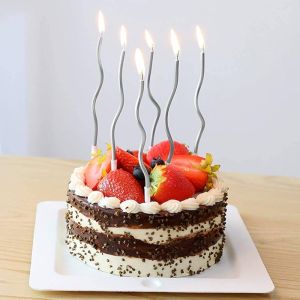 Свещички Сребърни спирали / Silver candels - 12 броя