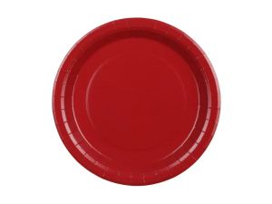 Парти чинийки цвят Тъмно червен / Dark red - 23 см .- 6 броя