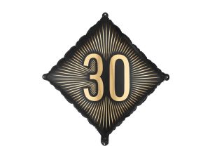 Фолио балон с числото 30 в черно и златно