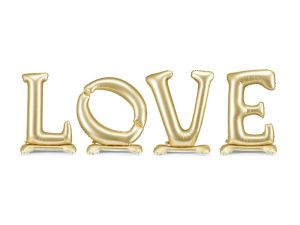 Стоящи големи фолиеви балони букви LOVE в светло златен цвят / Light gold 