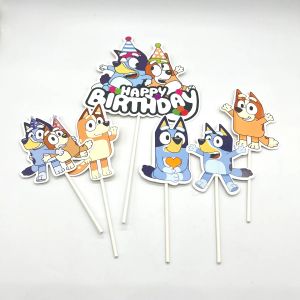 Топери / парти клечки Блуи и Бинго - Bluey & Bingo - 6 броя