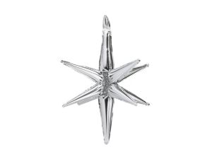 3D Фолиев балон Звезда, цвят Сребро / Silver  - 70 см.