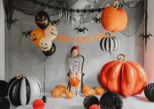 Фолио балон Тиква със златна дръжка / Pumpkin / Хелоуин