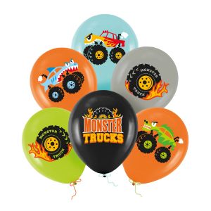 Балони с цветен печат Чудовищни камиони / Monster trucks - 6 броя