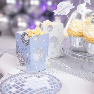 Кутия за пуканки Диско парти в сребърно / Silver Disco