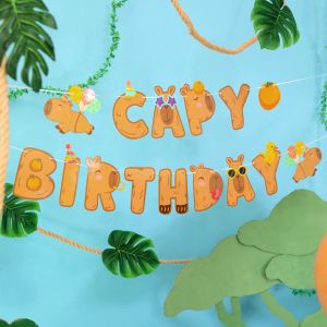 Банер Капибара с надпис Capy Birthday / Capybara