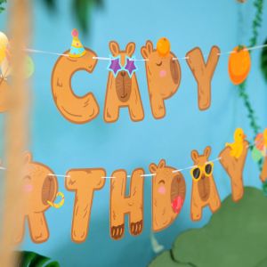 Банер Капибара с надпис Capy Birthday / Capybara