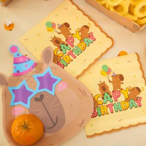 Парти салфетки Капибара с надпис Capy Birthday / Capybara