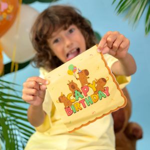 Парти салфетки Капибара с надпис Capy Birthday / Capybara