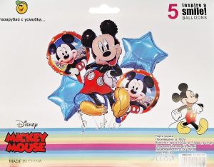 Комплект фолио балони Мики Маус / Mikey Mouse - 5 броя
