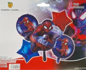 Комплект фолио балони Спайдърмен / Spiderman - 5 броя