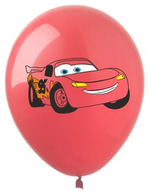 Латексови балони с цветен печат Маккуин Колите / Mcqueen cars - 10 броя микс цветове