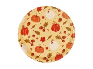 Парти чинийки Тикви и жълъди / Pumpkins & acorns - 23см./ 6 броя