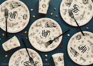 Парти чинийки Хари Потър в бежов цвят - 23 см. / Harry Potter - 6 броя
