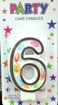 Свещички цифри с балони "6"