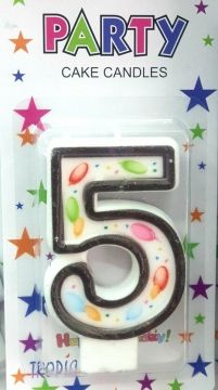 Свещички цифри с балони "5"