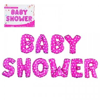 Фолио надпис "Baby Shower"-розов