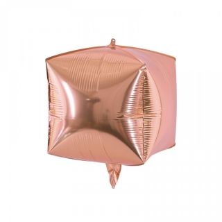 Балон "Куб" Розово злато 4D