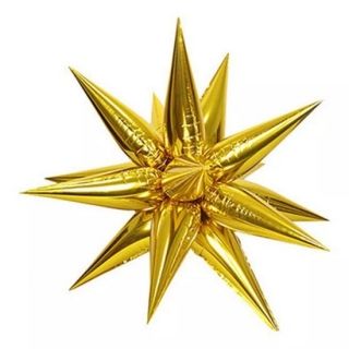 4D фолио балон "Звезда"-златна
