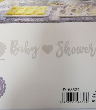 Банер "Baby shower"- Сребърен брокат