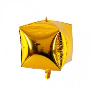 Балон "Куб" Злато 4D с хелий