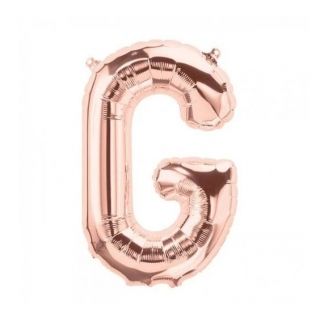 Балон буква "G" розово злато/35 см