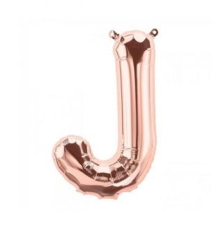 Балон буква "J" розово злато/35 см