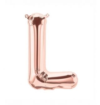 Балон буква "L" розово злато/35 см
