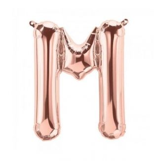 Балон буква "М" розово злато/35 см