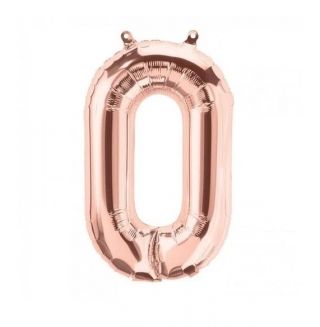 Балон буква "О" розово злато/35 см