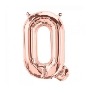 Балон буква "Q" розово злато/35 см