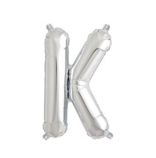 Балон буква "К" сребърно /35 см