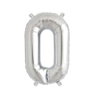 Балон буква "О" сребърно /35 см