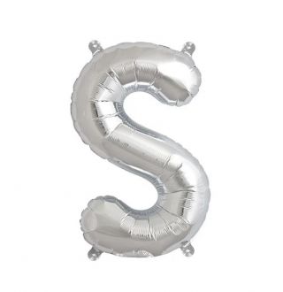 Балон буква "S" сребърно /35 см