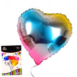 Фолио балон Сърце преливащи цветове с хелий