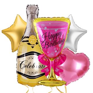 К-кт балони Бутилка и чаша Happy birthday