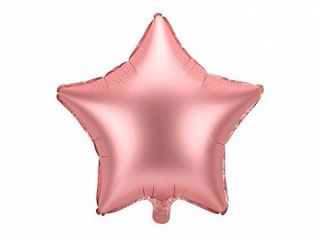 Фолио балон Звезда Розово Златен мат с хелий