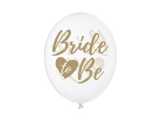 Балон  Bride to be -прозрачен със златен надпис - 5бр./пак.