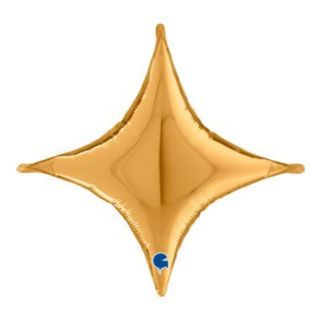 Фолио балон Звезда с 4 лъча - Златна 45см
