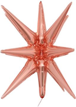 Фолио балон 4D звезда Розово Златна 50 см