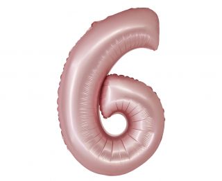 Фолио балон цифра 6 цвят Розов мат
