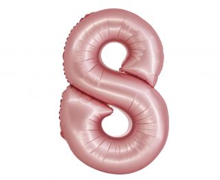 Фолио балон цифра 8 цвят Розов мат