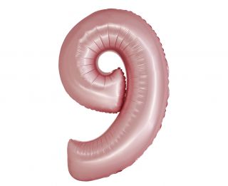 Фолио балон цифра 9 цвят Розов мат