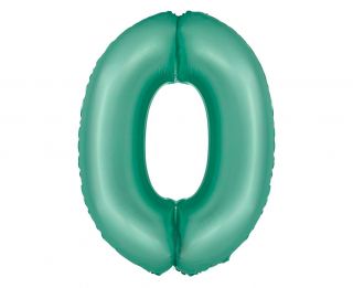Фолио балон цифра 0 цвят Зелен мат