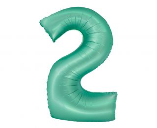Фолио балон цифра 2 цвят Зелен мат