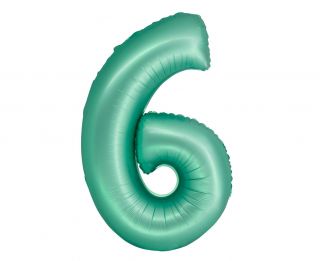Фолио балон цифра 6 цвят Зелен мат