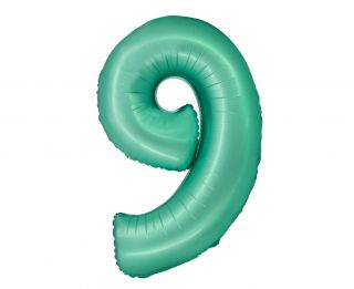 Фолио балон цифра 9 цвят Зелен мат